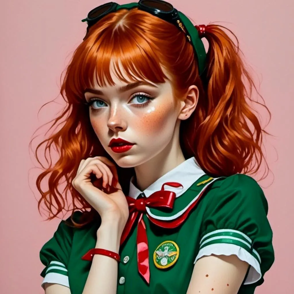 Prompt: <mymodel> Wearing a girl scout uniform.