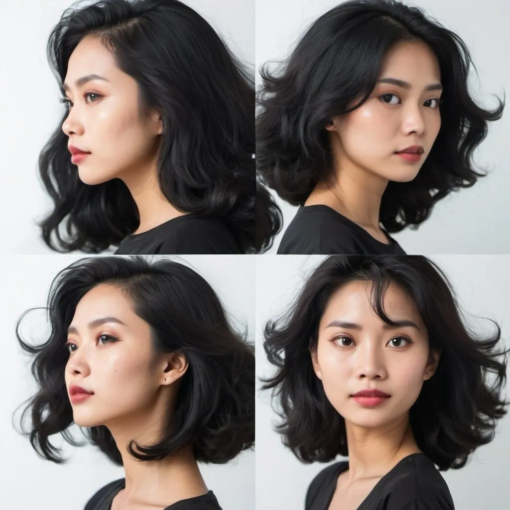 Prompt: [Multiangle_Face_Template_at_70%::0.0].
White background. Myanmar woman, long black 90s hairstyle, low angle shot, model stance , full body.
[Use_With_Composition_or_IMG2IMG::0.0]