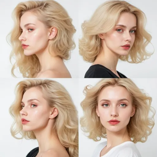 Prompt: [Multiangle_Face_Template_at_70%::0.0].
White background. Polish woman, long blonde 90s hairstyle, low angle shot, model stance , full body.
[Use_With_Composition_or_IMG2IMG::0.0]