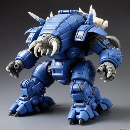 Prompt: A Kotobukiya Zoids model of a weapons heavy tardigrade, with brightly colored armor, made entirely of plastic, in the style of Kotobukiya Zoids.
