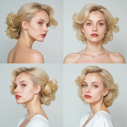 Prompt: [Multiangle_Face_Template_at_70%::0.0].
White background. Polish woman, long blonde 90s hairstyle, low angle shot, model stance , full body.
[Use_With_Composition_or_IMG2IMG::0.0]