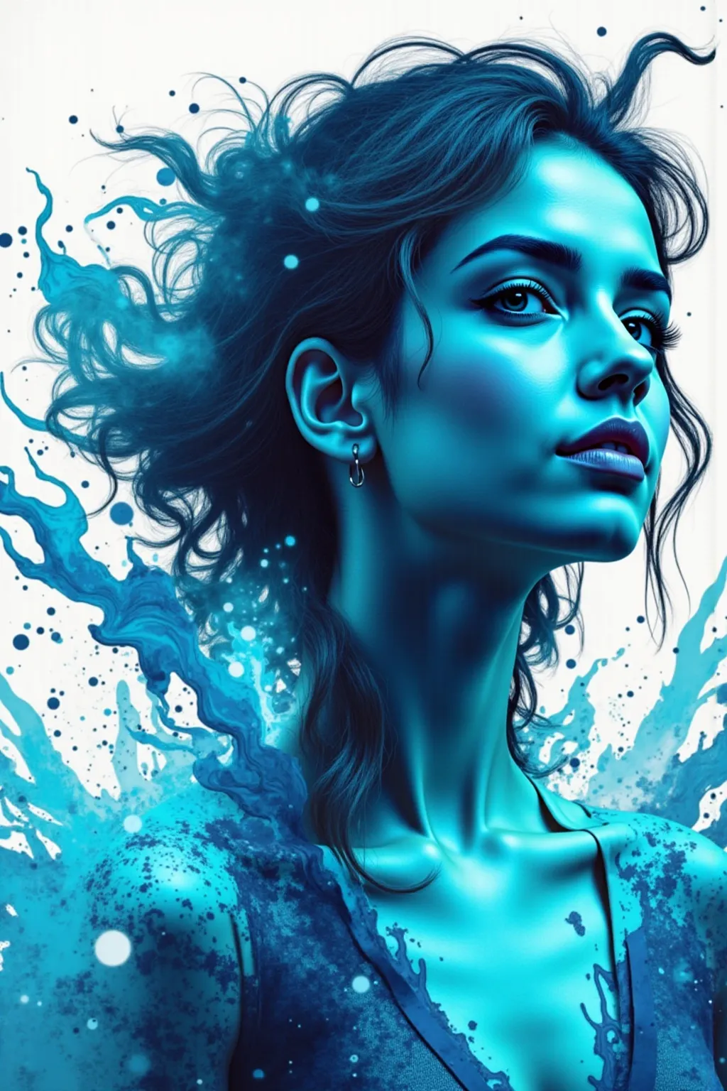 Prompt:  @JDhvCTl0UA2EeYMizlQ1 with blue cast and blue spatter.