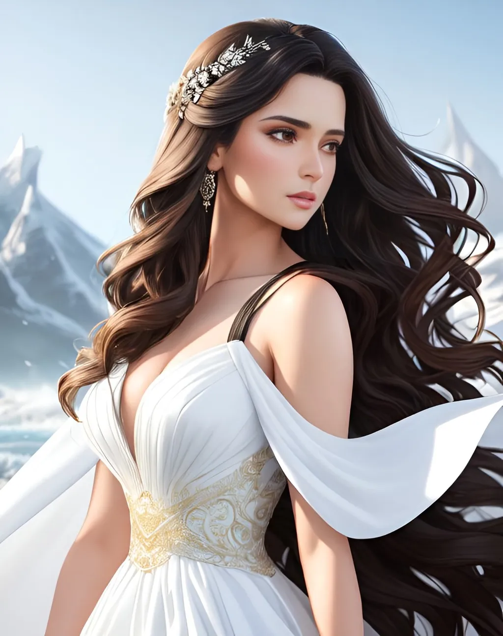 Prompt: photorealistic portrait, a couple of a beautiful girl with long wavy brown hair in a stunning white dress and a handsome man with black hair, perfect composition, detailed face, realistic, super detailed, 8k, high quality, artstation, sharp focus, studio photo, intricate details, highly detailed, by greg rutkowski