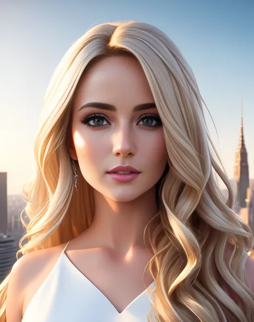 Prompt: photorealistic portrait, a beautiful girl with long wavy blonde hair wearing a white dress, a handsome man with short brown hair, passion, hot, love, panorama of the city, perfect composition, detailed face, realistic, super detailed, 8k, high quality, artstation, sharp focus, studio photo, intricate details, highly detailed, by greg rutkowski