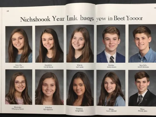 Prompt: highschool yearbook page