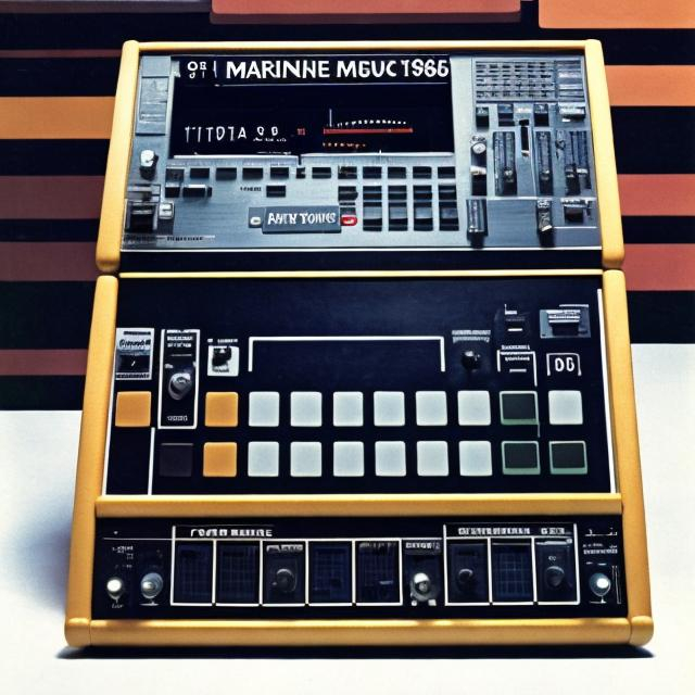 Prompt: a drum machine from 1985