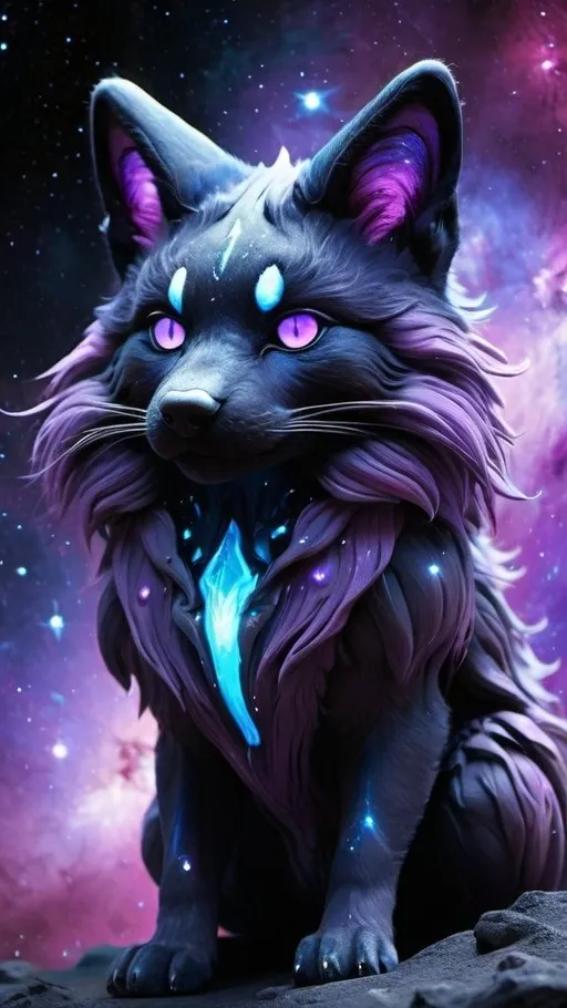 Prompt: black galaxy protogen 