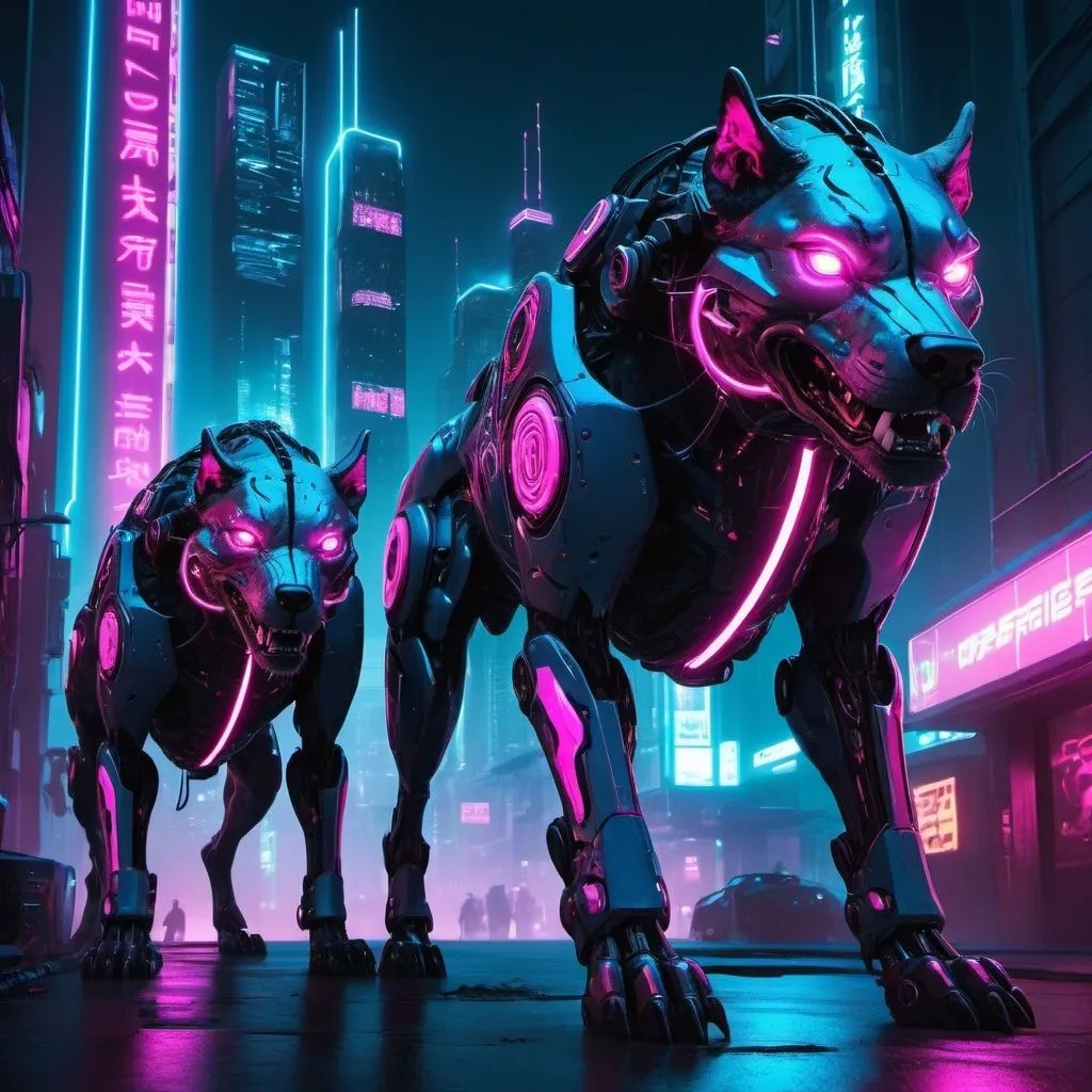 Prompt: cyberpunk cerberus 