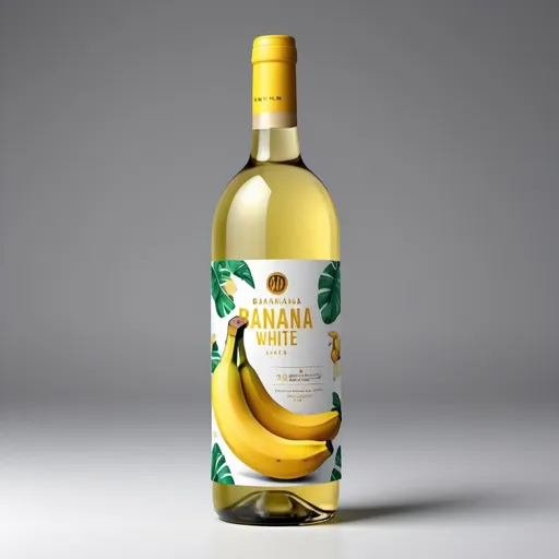 Prompt: A banana white wine packet sticker for a 1 liter box
