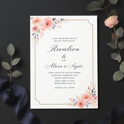Prompt: elegant wedding invite 
