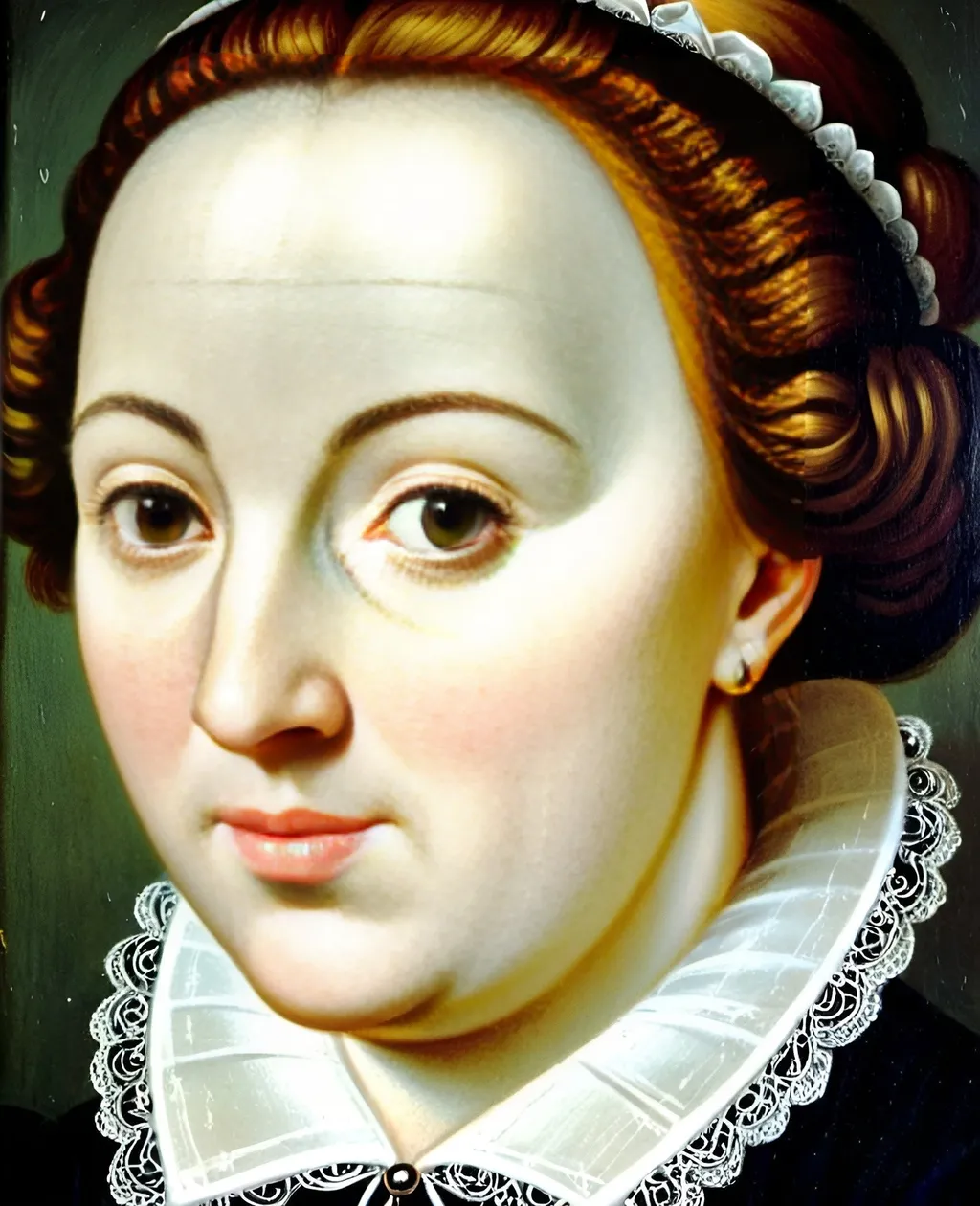 Prompt: A full HD real picture or painting oleo, where you see a girl. She is Shakespeare's Wife. No photograph. 