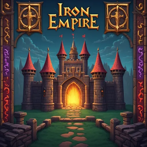 Prompt: (accurately spelled text "Iron Empire"), , (vibrant colors), inspired by old school runescape, atmospheric background, featuring elements of medieval fantasy, high detail pixel art, engaging design for a clan wallpaper, whimsical and nostalgic vibe, intricate textures, (high resolution) for crisp visuals, immersive and captivating colors blending seamlessly for an eye-catching result.