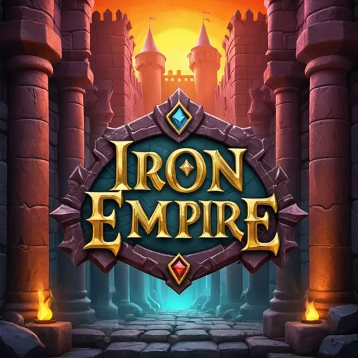 Prompt: (accurately spelled text "Iron Empire"), , (vibrant colors), inspired by old school runescape, atmospheric background, featuring elements of  fantasy, high detail art, engaging design for a clan wallpaper, whimsical and nostalgic vibe, intricate textures, (high resolution) for crisp visuals, immersive and captivating colors blending seamlessly for an eye-catching result.