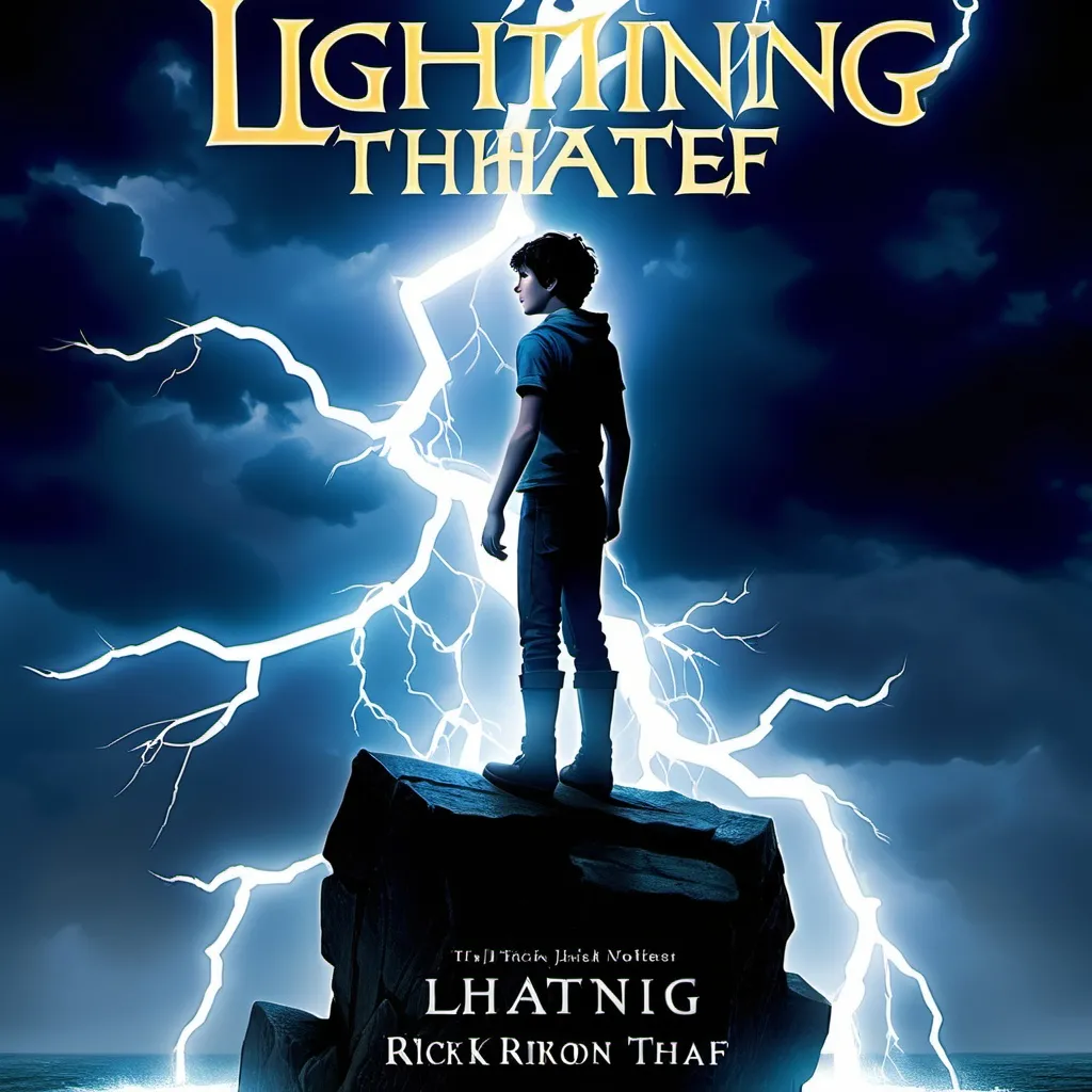 Prompt: A novel book cover that is redesigned of 
The Lightning Thief
Novel by Rick Riordan 
Close to the original one