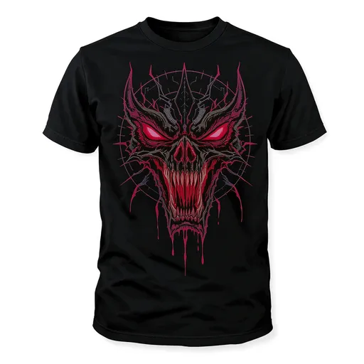 Prompt: "T-shirt design, [hardcore]. Highly detailed, clean vector-like edges, bold and clear shapes, isolated design with transparent background. Centered composition, resolution 4500x5400 px, 300 DPI, suitable for direct-to-garment (DTG) printing and print-on-demand (POD). No text unless specified. High contrast colors to stand out on both black and white shirts."