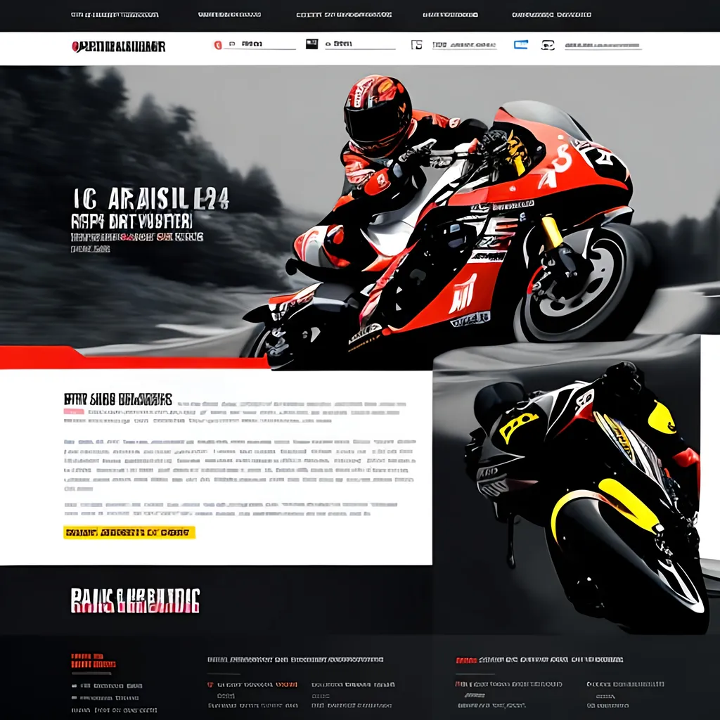 Prompt: Webdesign fora portfolio page of motobike racer