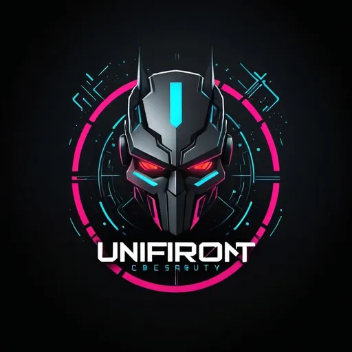 Prompt: Maak voor mij een mooi logo voor een cybersecurity bedrijf die Unifront heet. De naam "Unifront" moet in het logo staan. In cyberpunk stijl. Het logo moet de tekst Unifront bevatten.