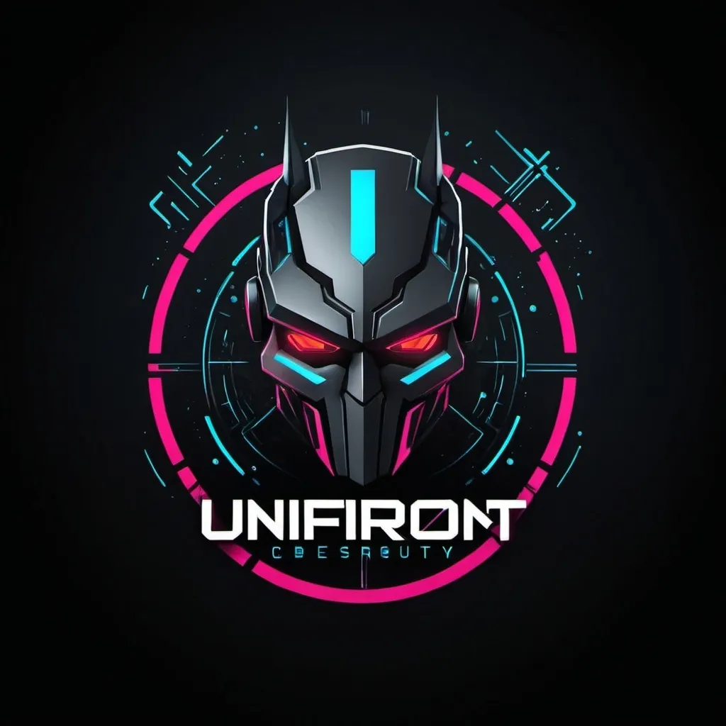 Prompt: Maak voor mij een mooi logo voor een cybersecurity bedrijf die Unifront heet. De naam "Unifront" moet in het logo staan. In cyberpunk stijl. Het logo moet de tekst Unifront bevatten.