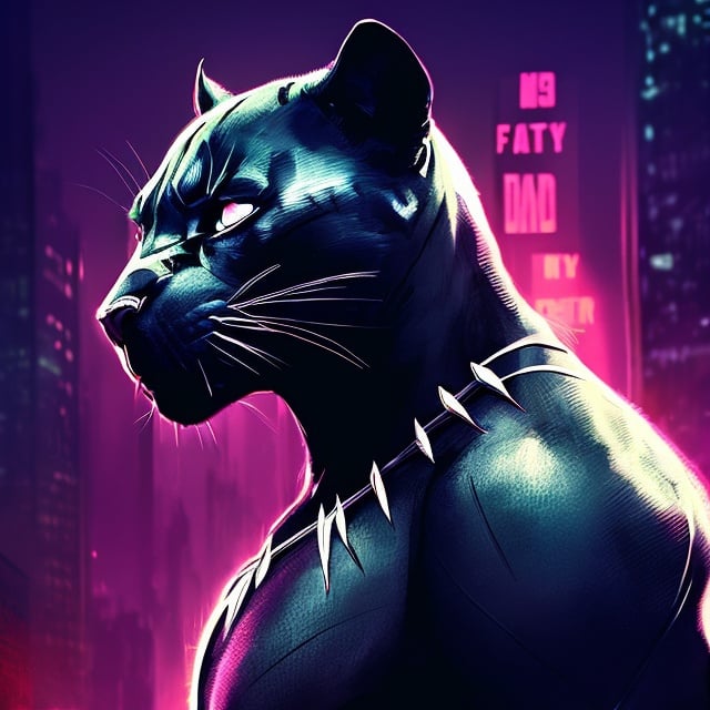 Prompt: Gangster black panther,money, digital illustration, detailed pink fur and sleek design, intense and focused gaze, urban city setting, dramatic lighting, high res, ultra-detailed, digital illustration, gangster, sleek design, detailed fur, intense gaze, urban city, dramatic lighting.
