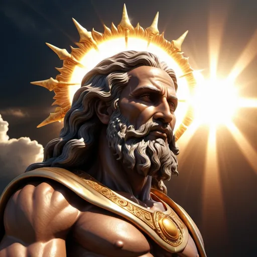 Prompt: hyper realistic God, dramatic lighting, high-res, ultra-detailed, dramatic lighting, sun in background, 
