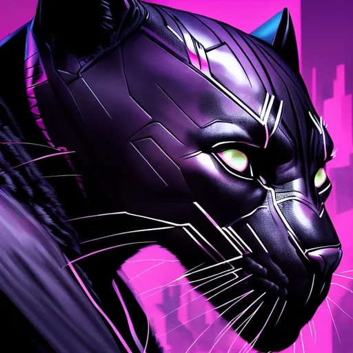 Prompt: Gangster black panther,money, digital illustration, detailed pink fur and sleek design, intense and focused gaze, urban city setting, dramatic lighting, high res, ultra-detailed, digital illustration, gangster, sleek design, detailed fur, intense gaze, urban city, dramatic lighting.
