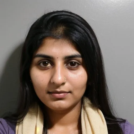 Prompt: Produce a passport-style photograph featuring a Punjabi woman in her late 20s, positioned directly facing the camera, set against a neutral background, conforming to standard passport photo guidelines.
