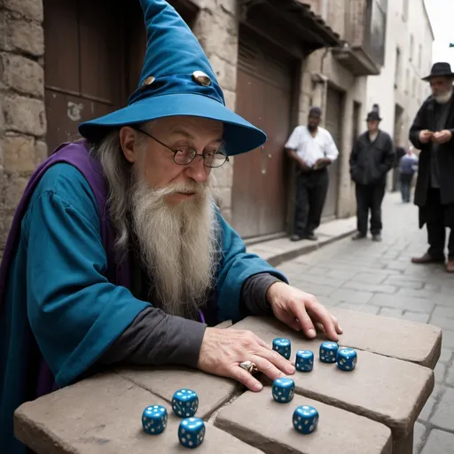 Prompt: A wizard playing street dice in the ghetto