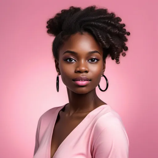 Prompt: Virtuous Woman with a pink background  black woman