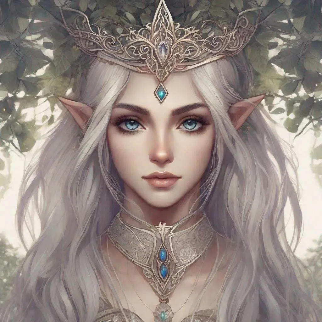 Prompt: Elven child of drow and wood elf lineage