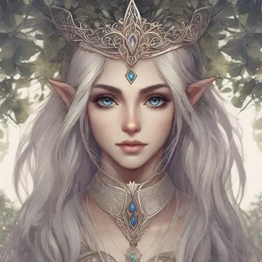 Prompt: Elven child of drow and wood elf lineage