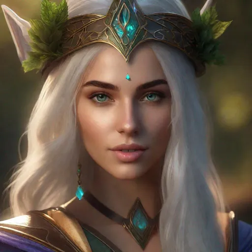 Prompt: high-resolution, Realistic, Young adult, Elf, mage, witch, Wizard, High Fae, Fae, 4k, 128k UHD HDR, High quality, Concept art style, Video game style, perfect eyes, perfect face, high resolution eyes