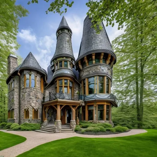 Prompt: castle Celtic architecture, multiple levels, curtain wall, circular, panoramic view, highly detailed, natural lighting, built on a bluff overlooking a river