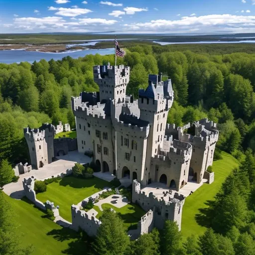 Prompt: castle Celtic architecture
, multiple levels, curtain wall, circular, panoramic view, highly detailed, natural lighting, built on a bluff overlooking a river