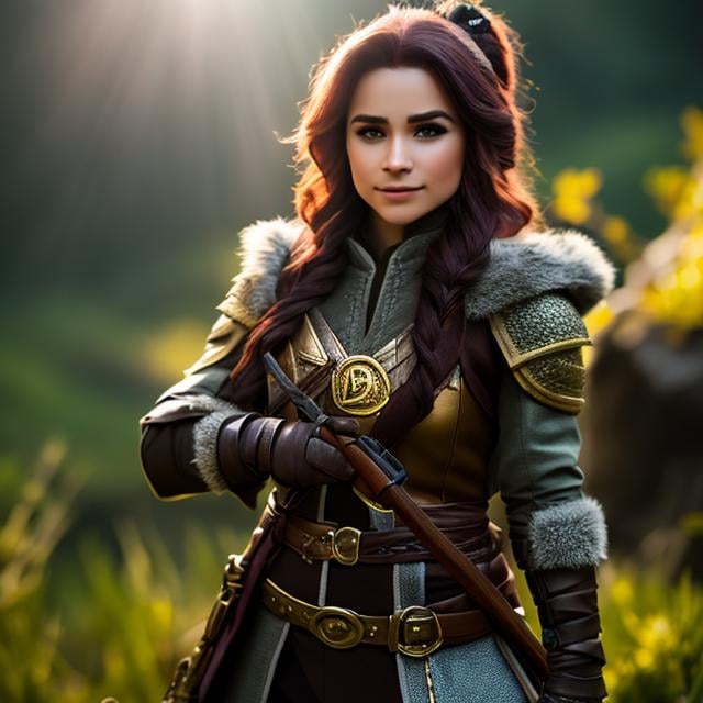 Prompt: D&D halfling ranger, highly detailed, professional, render, Sharp focus, HD, UHD, HDR, hyper realistic, medium shot, detailed background