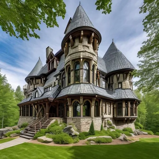 Prompt: castle Celtic architecture, multiple levels, curtain wall, circular, panoramic view, highly detailed, natural lighting, built on a bluff overlooking a river