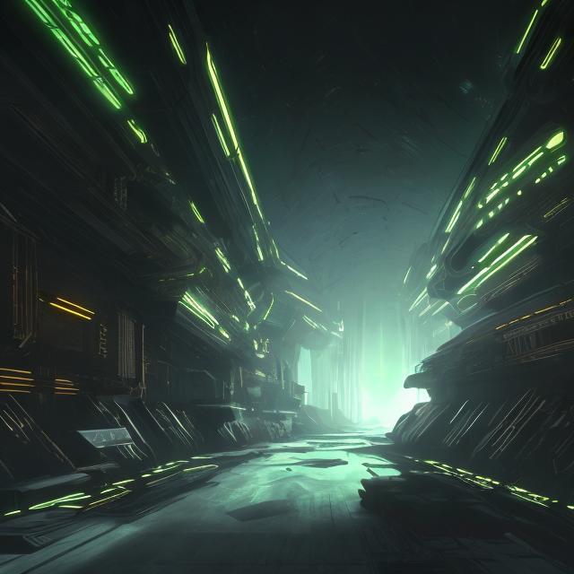 Prompt: background in a deadspace setting that has deus ex tones with gold and green tones. less blur
no people