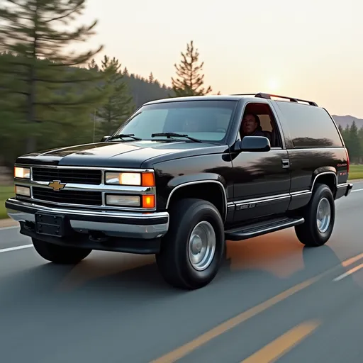 Prompt: 1996 chevrolet tahoe driving 