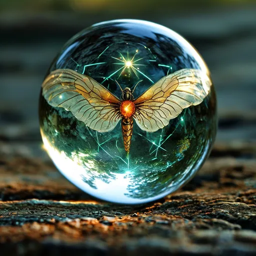 Prompt: merlin inside a crystal ball