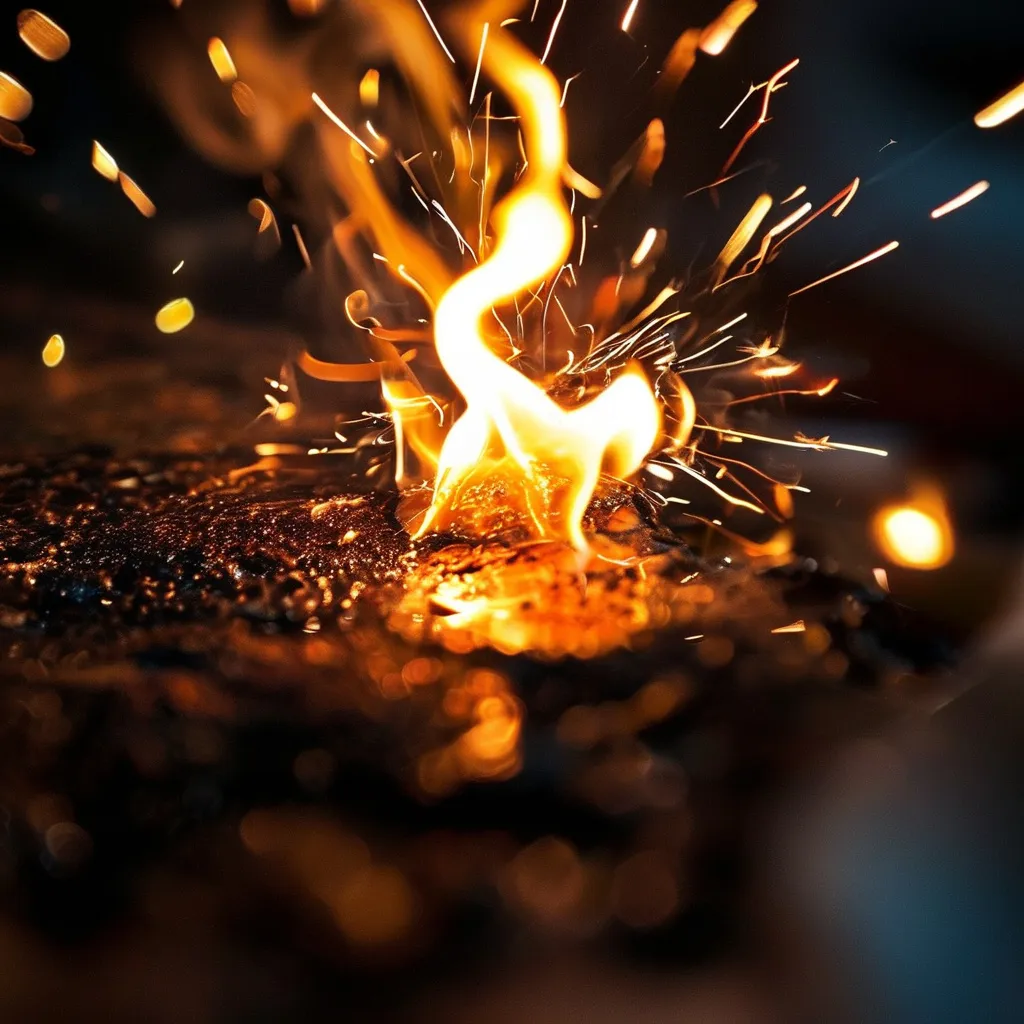 Prompt: close up of a matches on fire