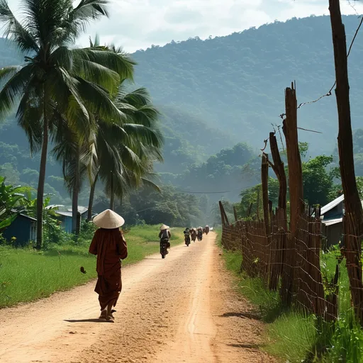 Prompt: at the border in Laos and Cambodia