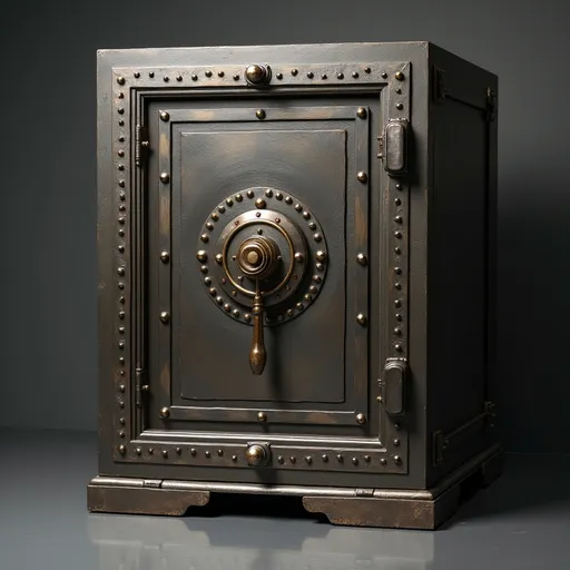 Prompt: a large safe in a bank