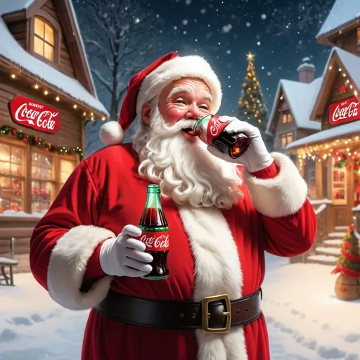 Prompt: santa drinking a coke