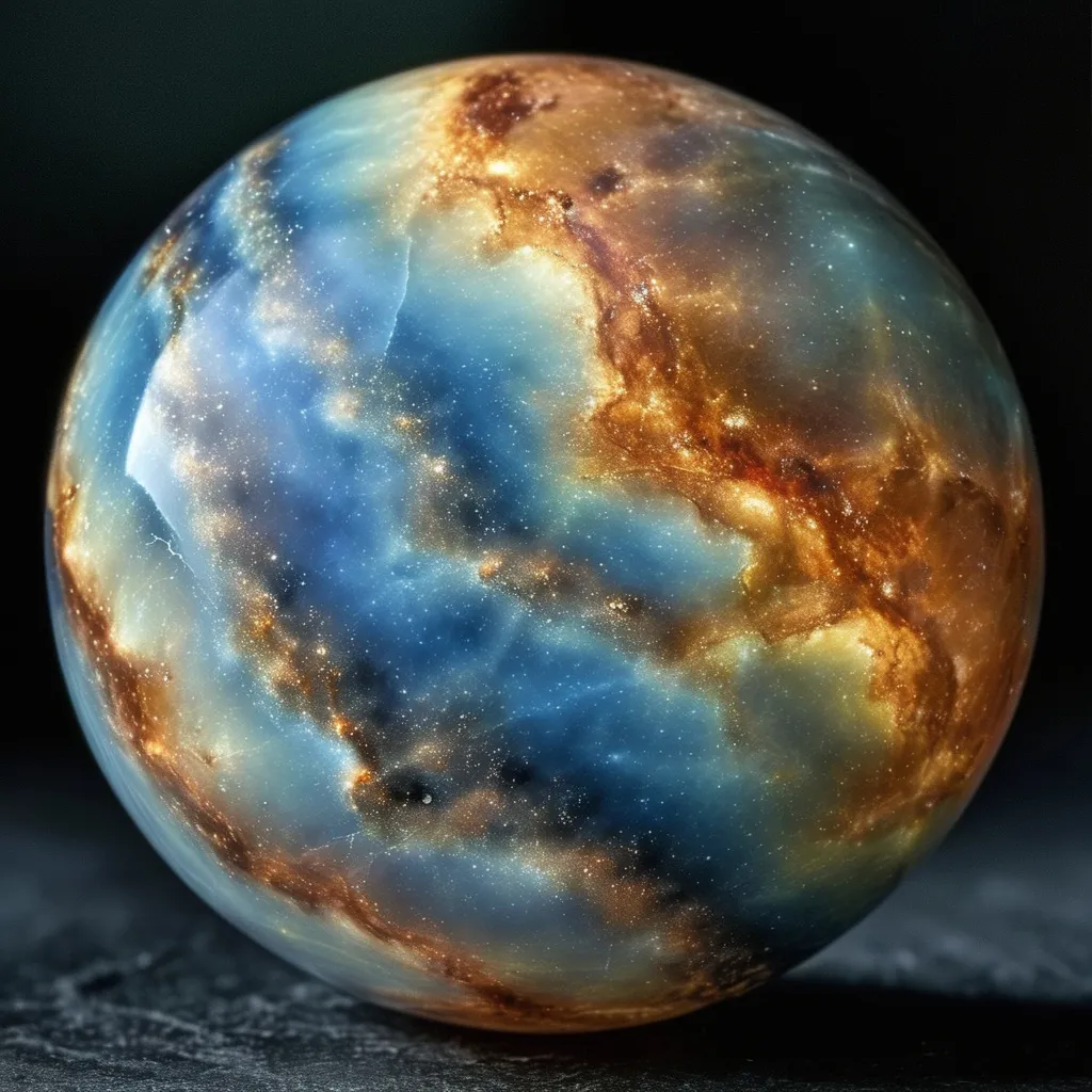 Prompt: close up of a galaxy inside a marble