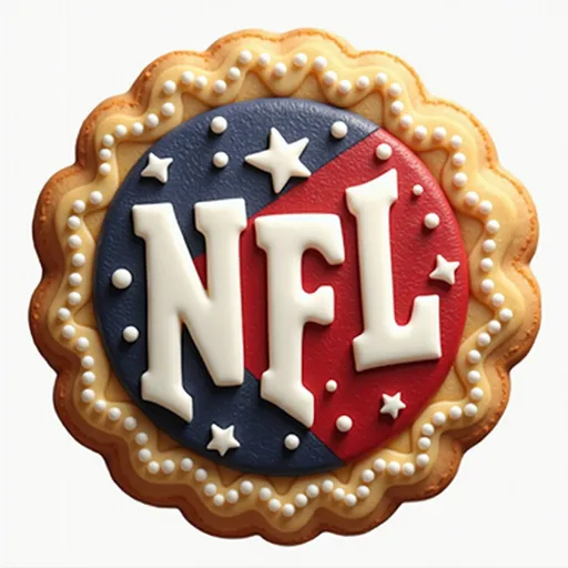 Prompt: Logo for a NFL brand cookie with team logos on them