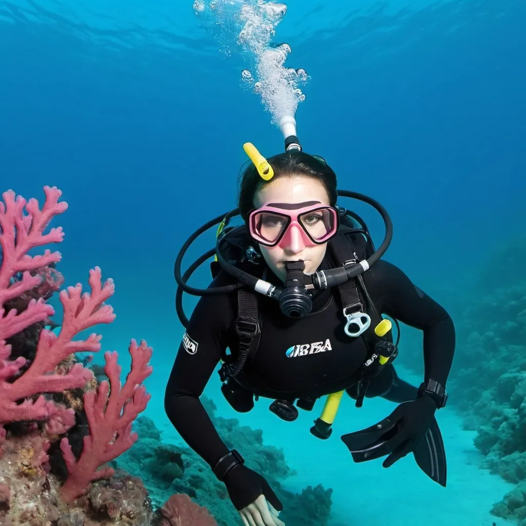 Prompt: Transwoman scuba diving