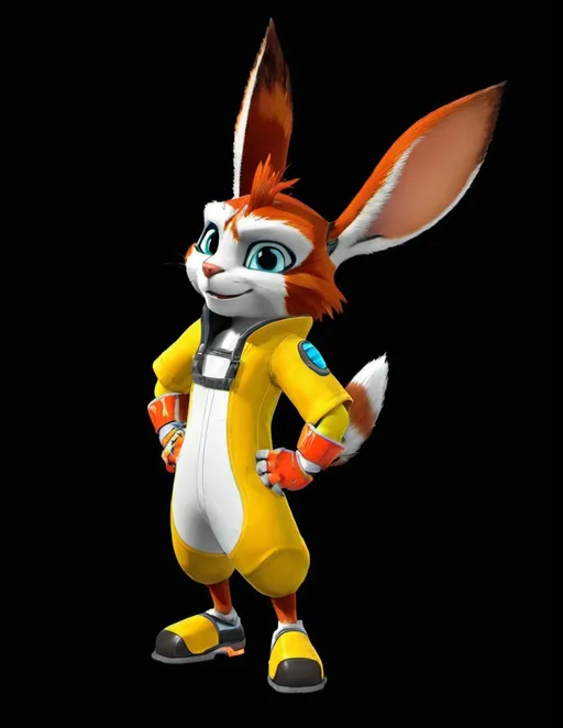 Prompt: I want mixe my character with Ratchet   video game character
