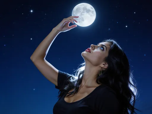 Prompt: Cry for the moon with @RLP5HfZDjy4abZrtrlb2 Dymamisches Bild, Kinoplakatwürdig