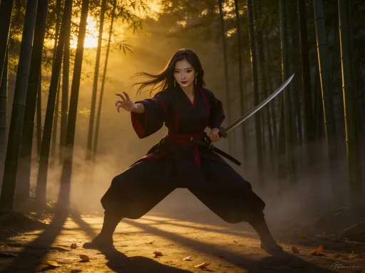 Prompt: Stelle @XDFMAXZRYexRNCfPLSmS als Bösewicht eines Samuraifilms dar.