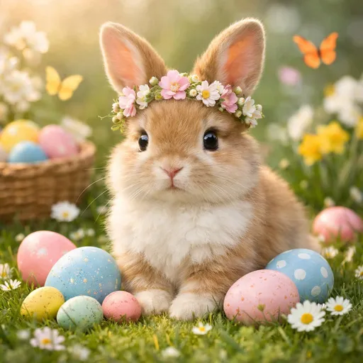 Prompt: Ein süßer wunderschöner Osterhase