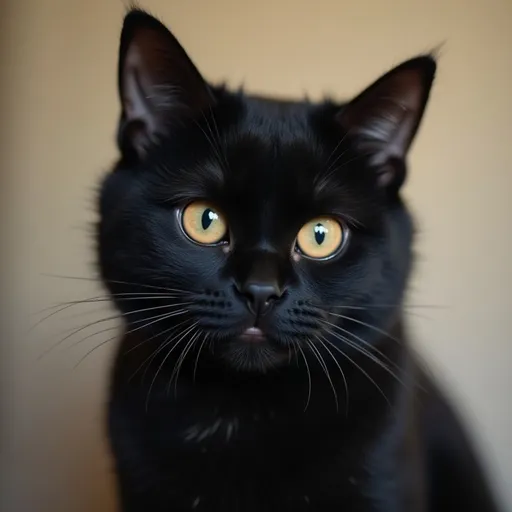 Prompt: A cute black cat with only one eye